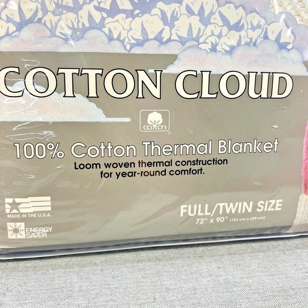 Vtg Owen 100% Cotton Cloud Woven Bedspread Thermal Blanket Twin Ivory Textured